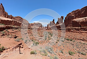 Park Avenue in Arches National Park. Utah