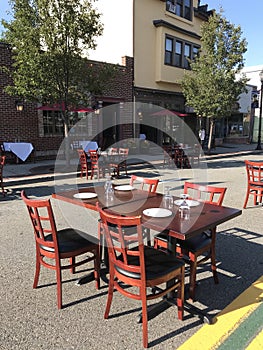 Outdoor Dining, COVID-19, Coronavirus, Social Distancing, Rutherford, NJ, USA