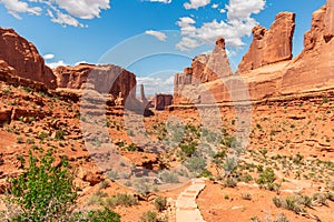 Park Avenue Trail at Arches National Park in Utah