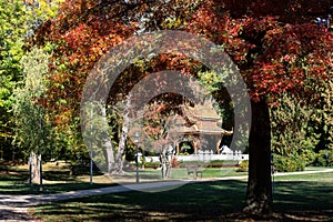 Park of Bad Homburg in autumn