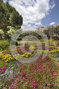 Park behind the Sagrada Familia in Barcelona, Spain photo