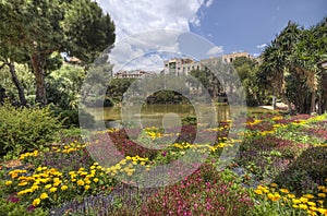 Park behind the Sagrada Familia in Barcelona, Spain photo