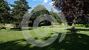 Park Bench on a hot sunny day in England 1