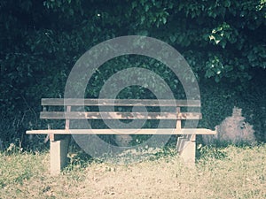 Park bench idyll in vintage look