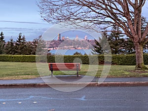 Park bench overlooking Seattle