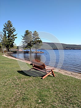 Park bench on public beach