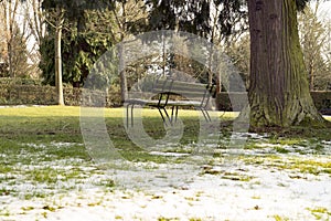 Park bench in winter
