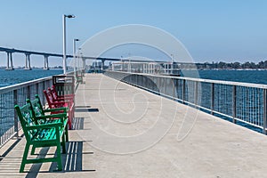 Park Benches on Pier at Cesar Chavez Park