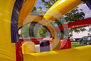 Park blow up bubble plastic fun playhouse for childern on a holiday park event