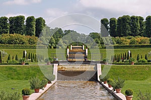 Park and cascade of waterfalls. Frederiksborg, Hillerod, Denmark