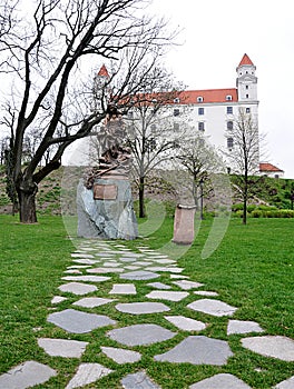 Park and castle, city of Bratislava, Slovakia, Europe