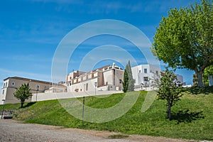 Park of the castle and building of the Pousada D. Afonso II, AlcÃ¡cer do Sal - PORTUGAL photo