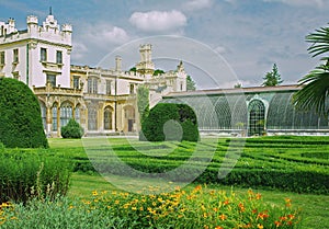 Park at Castle Lednice. Hothouse
