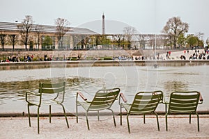 Park chairs in Tuileries Garden