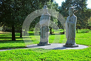 Park with Chinese statues