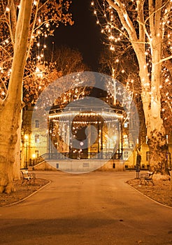 Park with Christmas decoration