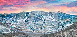 Park City, Utah, USA Downtown Drone Skyline Aerial photo