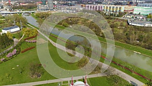 Park Of Culture And Leisure Rzeszow Park Kultury Wislok Aerial View Poland