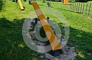 Park for dogs. training ground for dogs. Tunnels and beams, obstacle courses of metal and plastic. design new playground for dog o