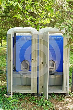 In the park. Ecological public toilet