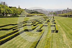 Park of Edward VII with view to the Tejo river, Lisbon , Portugal