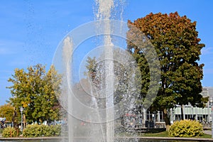 Park with fall colors in the beautiful town of Montreal