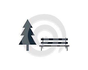 Park, Forest Icon Vector Logo Template Illustration Design
