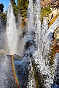 Park and fountains, Villa d`Este in Tivoli, Italy