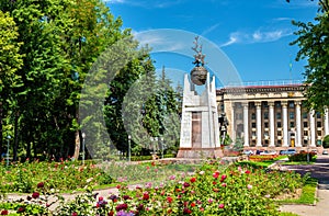 Park in front of Kazakh-British technical University in Almaty, Kazakhstan