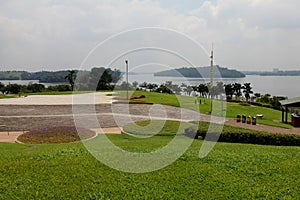 Park with green grass