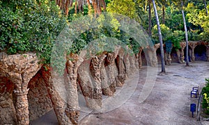 Park Guell by architect Antoni Gaudi in Barcelona