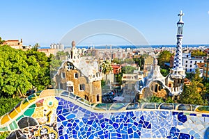 Park Guell by architect Antoni Gaudi, Barcelona, Spain photo