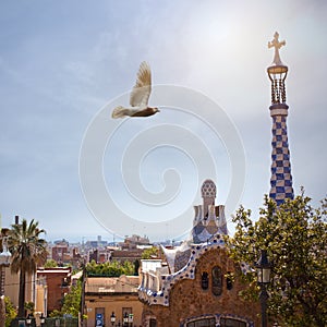 Park Guell in Barcelona, Spain