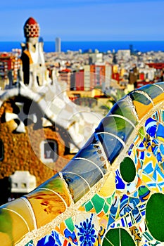 Park Guell in Barcelona, Spain