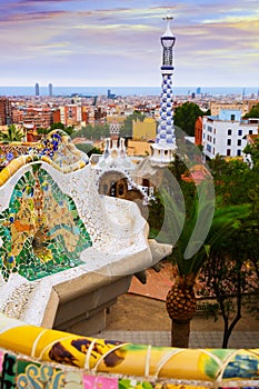 Park Guell in Barcelona, Spain