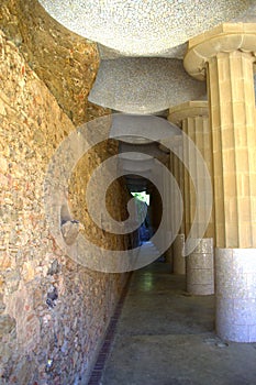 Park Guell column gallery,Barcelona photo