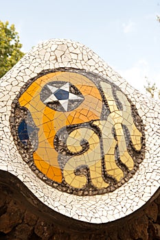 Park Guell Mosaic Sign