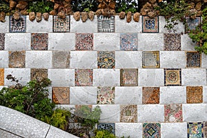 Park Guell mosaic wall, Barcelona