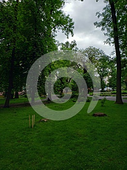 Park of heroes of euronaydan in Kamianets-Podilskyi city in Ukraine