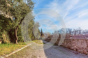 Park inside the castle of Brescia photo