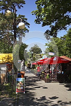 Park in Jurata town. Poland