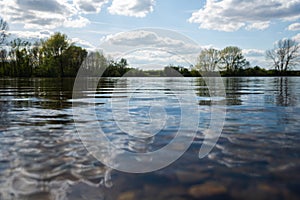 Park with a lake, St Chad Nature Reserve,Derbyshire, England, April 2022