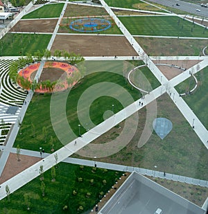 Park Library of Trees created by Dutch landscape designer Petra Blaisse and Piet Oudolf, Milan, Italy