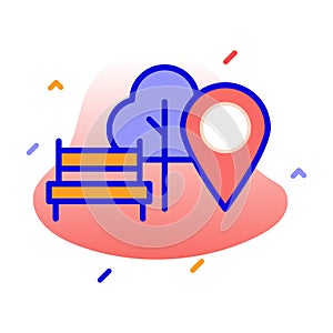 Park location, park, location, tree fully editable vector icon