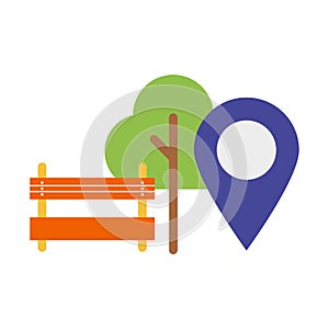 Park location, park, location, tree fully editable vector icon