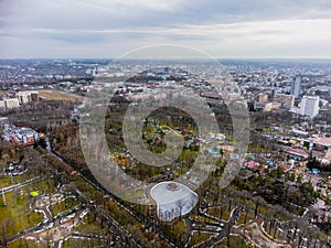 Park of Maxim Gorky, aerial Kharkiv city center