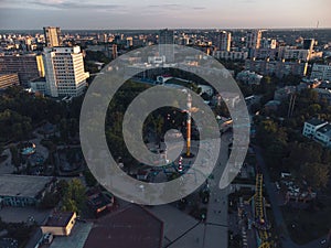 Park of Maxim Gorky, aerial Kharkiv city center