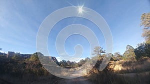 Park in Mexico Sierra de Organos with large rock formations in desert environment in Sombrerete Zacatecas