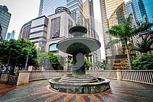 Park and modern skyscrapers at Sheung Wan, in Hong Kong, Hong Ko