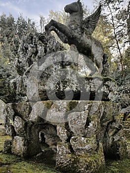 The Park of the Monsters of Bomarzo,is a Renaissance garden of 1500 with many monstrous statues that still represent a mystery